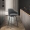 Armen Living Brigden Gray Faux Leather and Black Metal Swivel 26" Counter Stool LCBRBABLGR26 - alternate 4